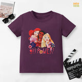 Girl Power Half Sleeves T-shirts For Kids Purple- SBT-367